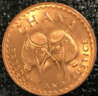 High Grade Bu 1967 Ghana Half Pesawa Coin-nov780