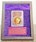  50 Gold 1855 Kellogg Restrike S s  Central America Pcgs Gem Proof Box frame