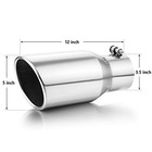  Exhaust Tip 3 5 Inch Inlet Stainless 3 5    Inlet 5  Outlet 12  Long Polished
