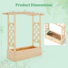 Wooden Raised Garden Bed W  Trellis And Hanging Roof Planter Box Drainage System