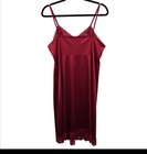 Vtg Lace 60s - 70s Burgundy Full Slip Dress Silky Nylon Sz 40  m l  Vanity Fair