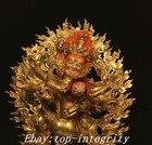 16  Old Tibet Buddhism Pure Bronze Gilt Yamantaka Vajradhara Buddha Statue