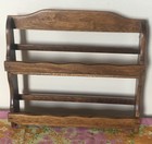 Vtg Handmade 10x11 Dark Wood Spice Rack 2 Tier Wall Mount Euc Mcm Retro Cottage