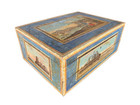 Antique Painted Sewing Box Poplar Mirror Case Sewing 1800