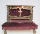 Vintage Funeral Ornate Kneeler Lighted Prayer Rail Fancy Prie Dieu Carry Case