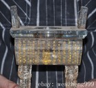 8 6 old Tibet Buddhism Temple Crystal Carved Buddha Incense Burner Censer Statue