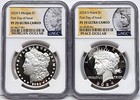2 Coin Set 2024 Morgan And Peace Proof Silver Dollars Ngc Pf 70 Uc First Day Mp