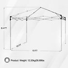 10x10 Pop Up Canopy Tent Adjustable Straight Leg Heights W wheeled Bag Rope Grey