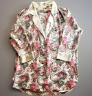 Victorias Secret Gown Small Vintage Gold Label Paisley Satin Double Breasted