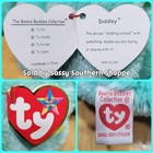      Diddley      Ty Beanie Buddy   Baby Teal Green Hound Dog Babies Set  mwmt 