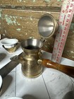 Middle Eastern Turkish Brass Coffee Pot With 7 Brass And Ceramic Cups 