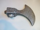 Vtg Antique Old Metal Broad Battle Axe Head Pitted Blade 6  Long Square Socket