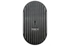 Aluminum 15  Oval Air Cleaner     Polished Finned     Laser-etched 383     Black