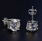 4 00 Ct Round Cut Vvs1 d Lab Created Solitaire Stud Earrings 14k White Gold 8mm