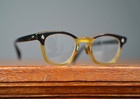 Vintage 1950 American Optical 5 1 4 Two Tone Eyeglasses Black Amber Frames