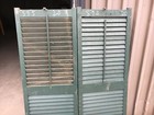 Pair C1890 Louvered Window House Shutter Old Green Ma Origin 57 5  X 20  X 1 25 