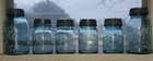 Set   Lot Of 7 Antique Ball Jars With Zinc Lids