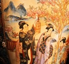 Vintage Japanese Satsuma Vase  24  Tall  Dragon Handles  Geishas In The Garden 