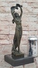 Signed Art Deco Belly Dancer Bronze Marble Sculpture Statue Figurine Figure