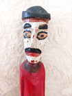 Antique   Vtg Hand Carved Wood Figurine Sailor Man W Painted Face 8 5  Folk Art