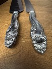 Sheffield Stainless Blade Cake Knife   Server Silver Plate Handles 2 Piece Set