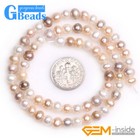 Freshwater Real Pearl Beads Nearly Round Stone Loose Beads Jewelry Making 5mm