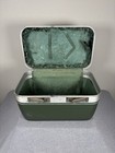 Vtg Hard Shell Escort Train Case Makeup Vanity Travel Luggage Box Forest Green