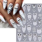 6 Sheets Christmas Nail Stickers  Winter Owl   Snowflake Self-adhesive Mix 