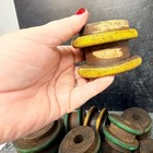 Vintage Medium Flat Wood Wooden Spool Rustic Textile Bobbin Decor Handmade