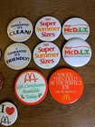 Vintage Lot Of 32 Mcdonald s Buttons  Lapel Pins nametags