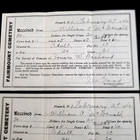 Vintage 1942 Receipts For Cemetery Grave Plot Burials Fairmount Cemetery N j