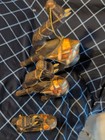 Set Of 3 Vintage Camel Figurines Handmade With Inlay   Brass  Indian Folk Art