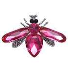 Pink Crystal Bee Silver Brooch Pin Rhinestone Insect Jewelry Unisex Summer Gift