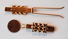 Vintage 2 Gold Metal Hair Barrettes Accessories 1   5 8ths Inches 