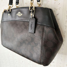 Coach Signature 2way Handbag With Fraying F25396 Pvc Brw All-over Pattern