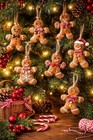 Set Of 24 Pieces Gingerbread Man Christmans Ornaments-rustic Holidayhangingdecor