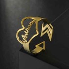 Hotcustom Name Rings Personalized Heart Stainless Steel Arrow Open Rings Jewelry