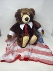 Maga Plush Stuffed Brown Trumpy Bear Donald Trump With American Flag Blanket 23 