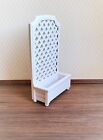 Dollhouse Miniature Garden Trellis With Flower Box White Wood 1 12 Scale