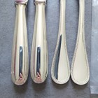Christofle Perles 6pcs Flatware Silverplate Standard Knife Fork Spoon Excellent