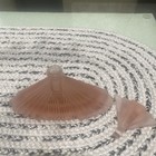Antique Art Deco Pink Frosted Satin Glass Pyramid Hollywood Perfume Bottle
