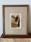 1970s Mixed Media Collage Art Biology Evolution   Miro  Inspired Framed   Signed