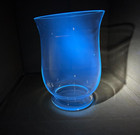 Vintage Clear Round Glass Vase Blue Manganese Glow