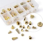 80pcs Tibetan Gold Cone Bead Caps 10 Styles Metal Spacer End Caps For Jewelry Ma