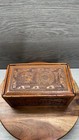Vintage Mexican Hand Tooled Leather Aztec Calendar Jewelry Box   Tray 8 5 