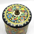 Vintage Daher Embossed Floral Tin Container 6  X 5  Made In England  rust-free 