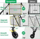 Folding Shopping Cart Utility Cart With Double Basket And Swivel Wheels