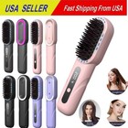 Cordless Hair Straightener Brush Negative Ion Comb Hair Straightener For Women