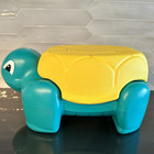 Vintage Rubbermaid Turtle Kids    Step Stool Storage Bathroom Kitchen Cute Beachy