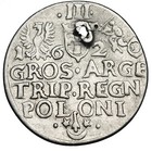 Poland Medieval Sigismund Iii  3 Grosze Groschen  Trojak 1620 Silver Coin  33403